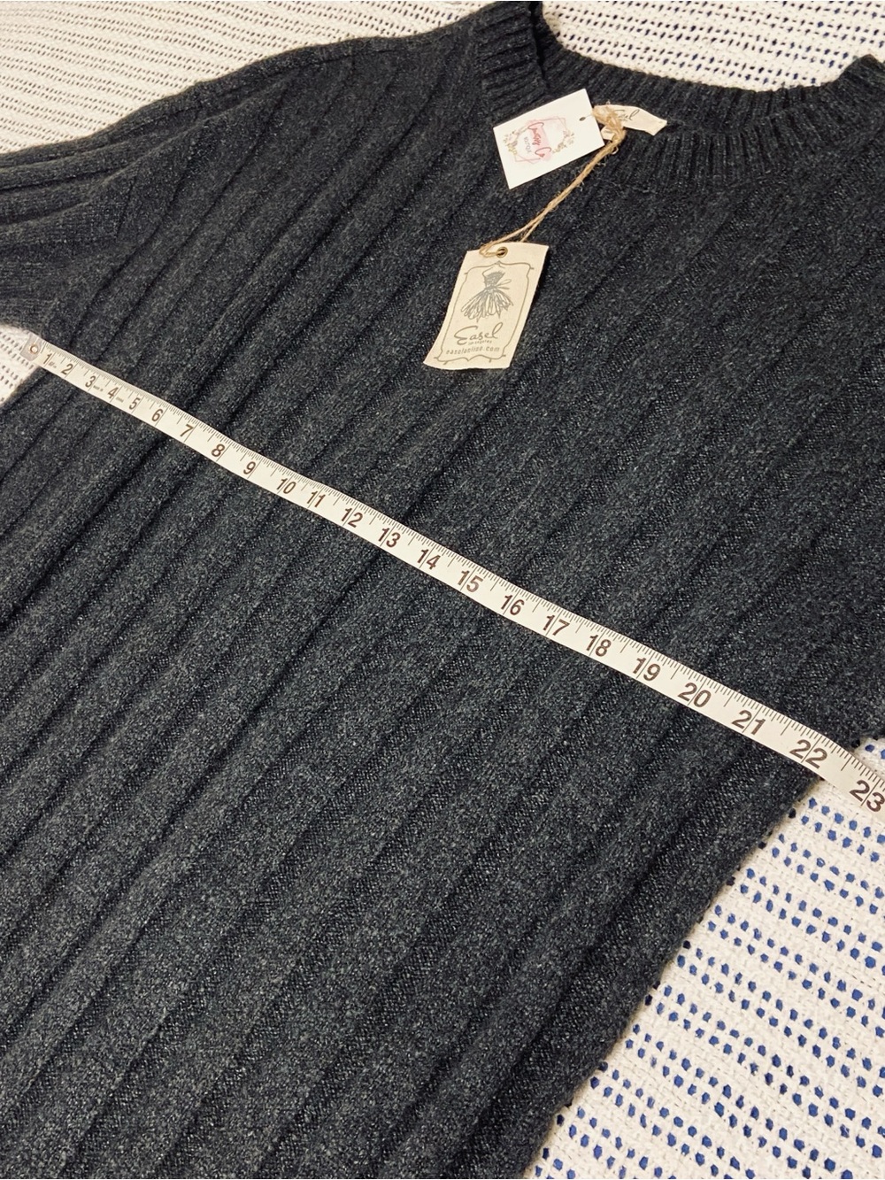 Easel ribbed texture tunic knit sweater dress oversized brand new Size Large - Picture 8 of 9